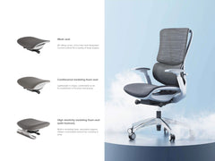 Pebble Grey Executive Ergonomic Mid Back Chair