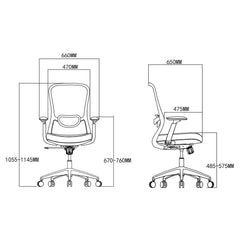 Zorro Grey Ergonomic Mid Back Chair